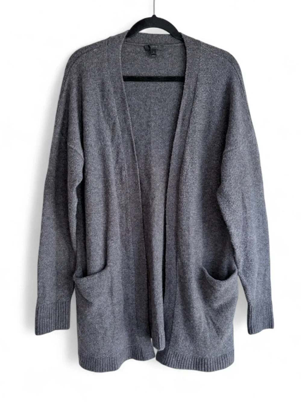 J. Crew Charcoal Gray Wool Alpaca Blend Long Open Cardigan Size M